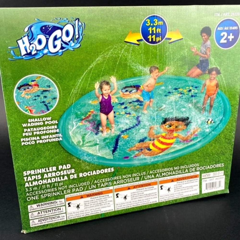 Kid's H20 GO Under Water Adventure  Sprinkler Pad 11ft round easy setup Age2+